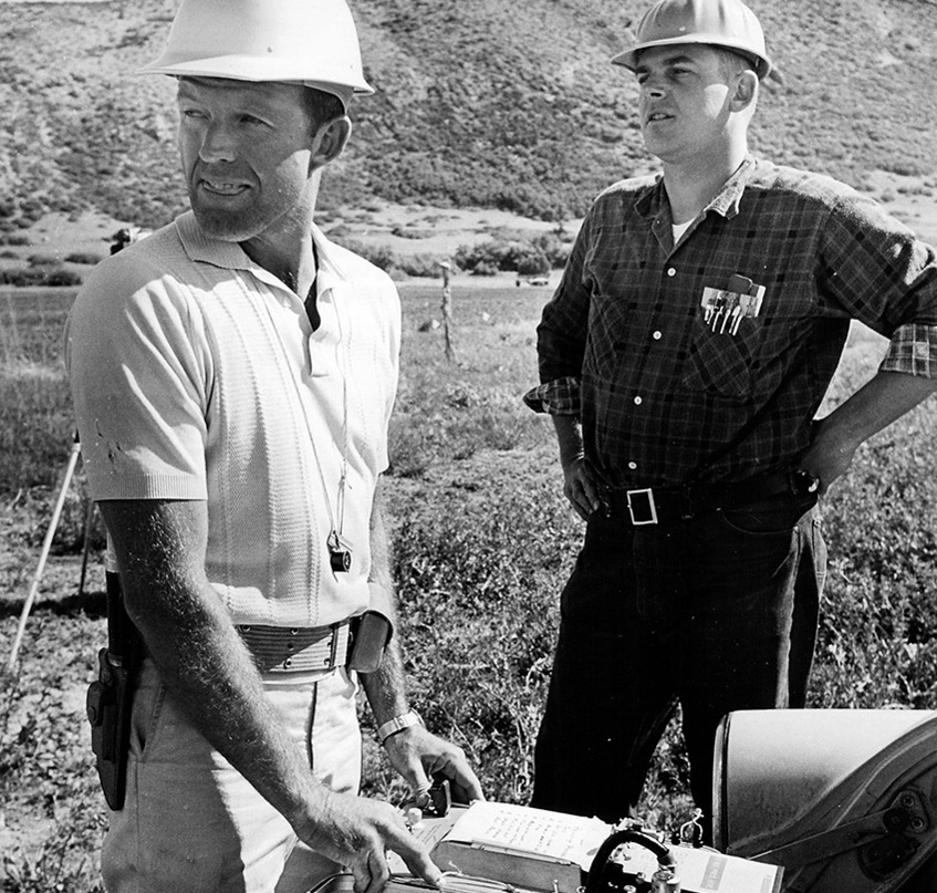 Dr. Watkins and another man working for the U.S. Geological Survey