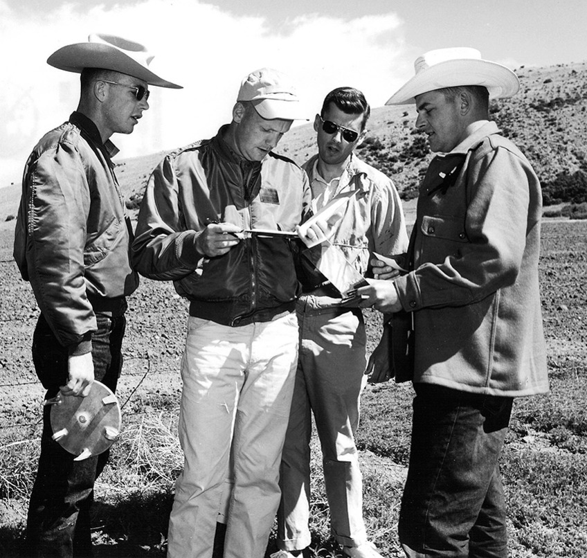 Dr. Watkins and three other men working for the U.S. Geological Survey