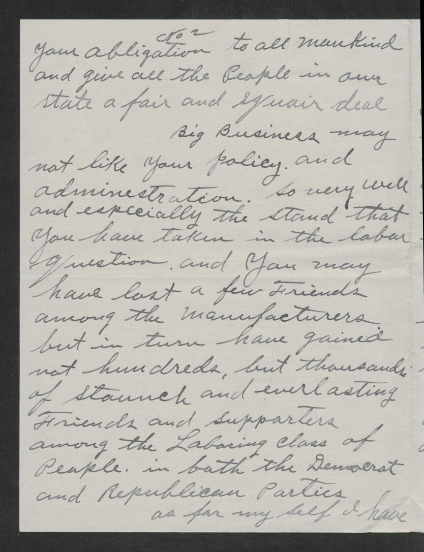 Letter from Charles R. Hilton to Thomas W. Bickett, September 29, 1919, page 2