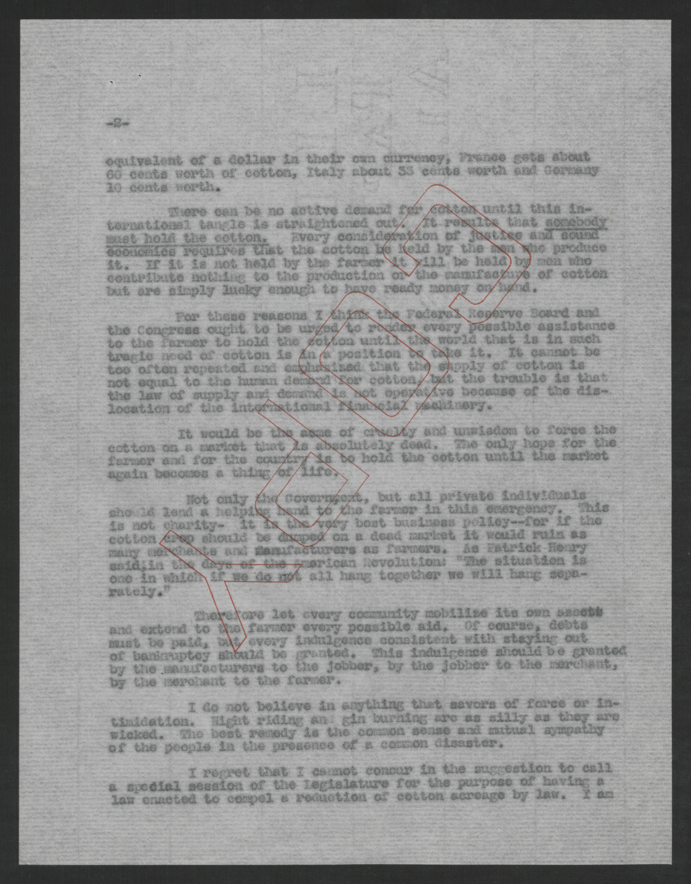 Letter from Thomas W. Bickett to John S. Wannamaker, November 8, 1920, page 2