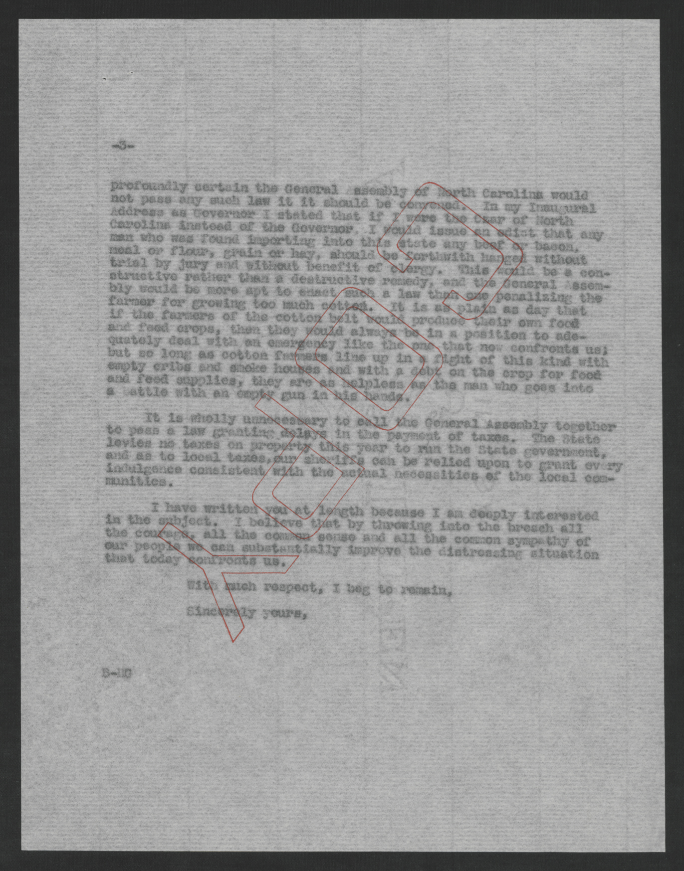 Letter from Thomas W. Bickett to John S. Wannamaker, November 8, 1920, page 3