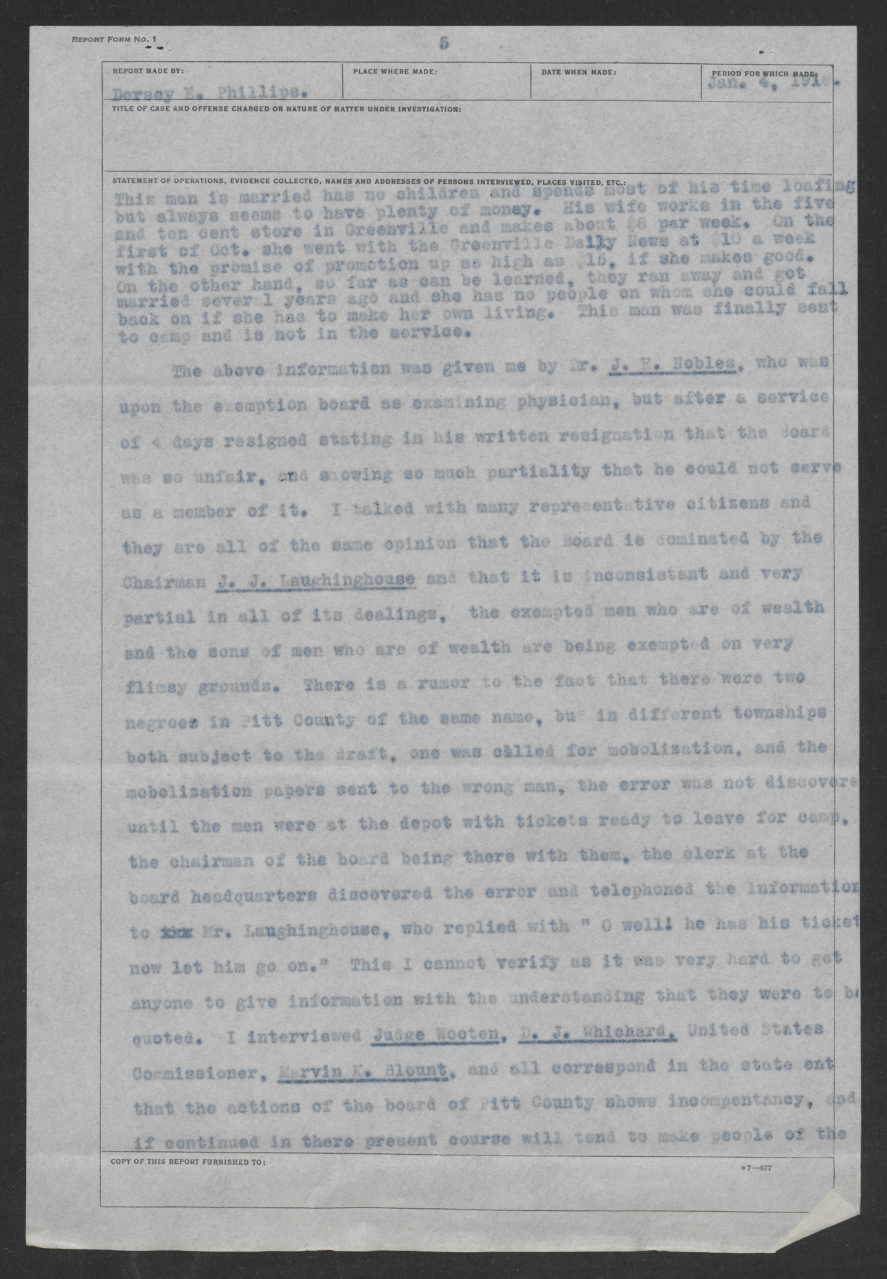 Report on Alleged Partiality of the Pitt County Exemption Board, January 10, 1918, page 4