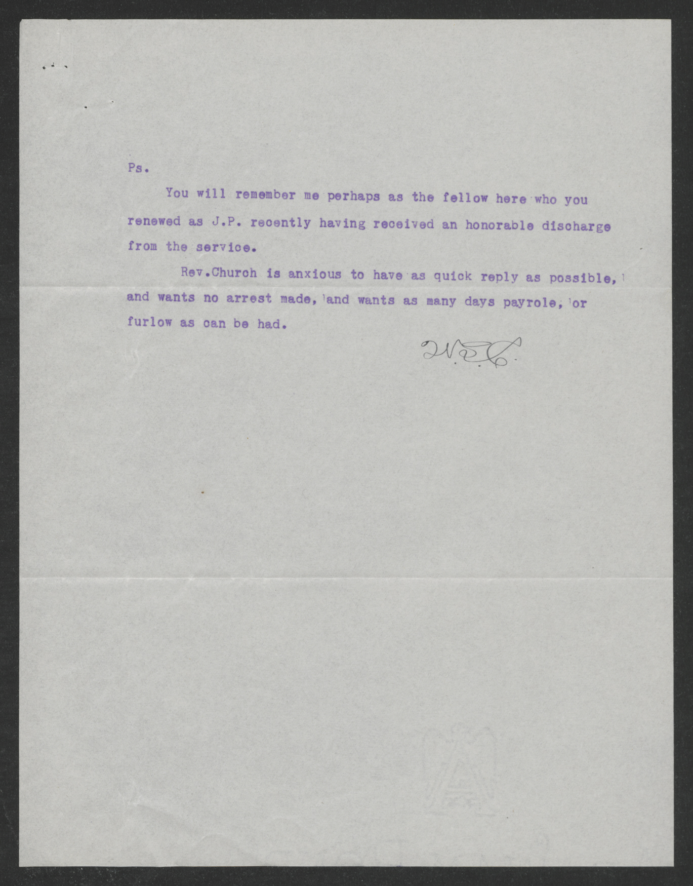 Letter from Winfield S. Church to Thomas W. Bickett, October 31, 1918, page 2