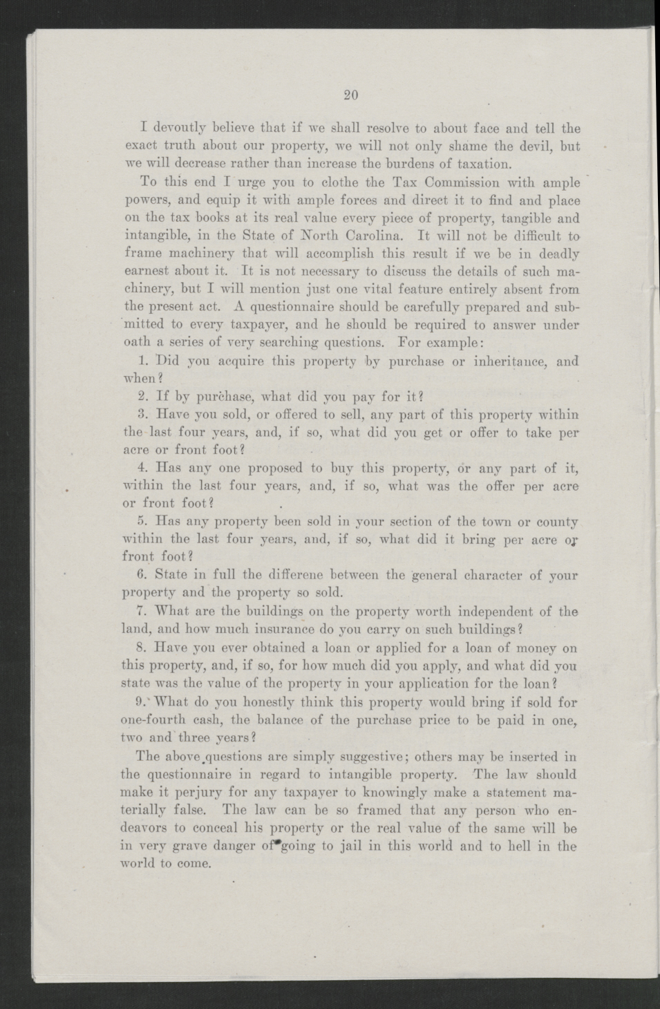 Biennial Message of Governor Thomas W. Bickett to the General Assembly, January 9, 1919, page 18
