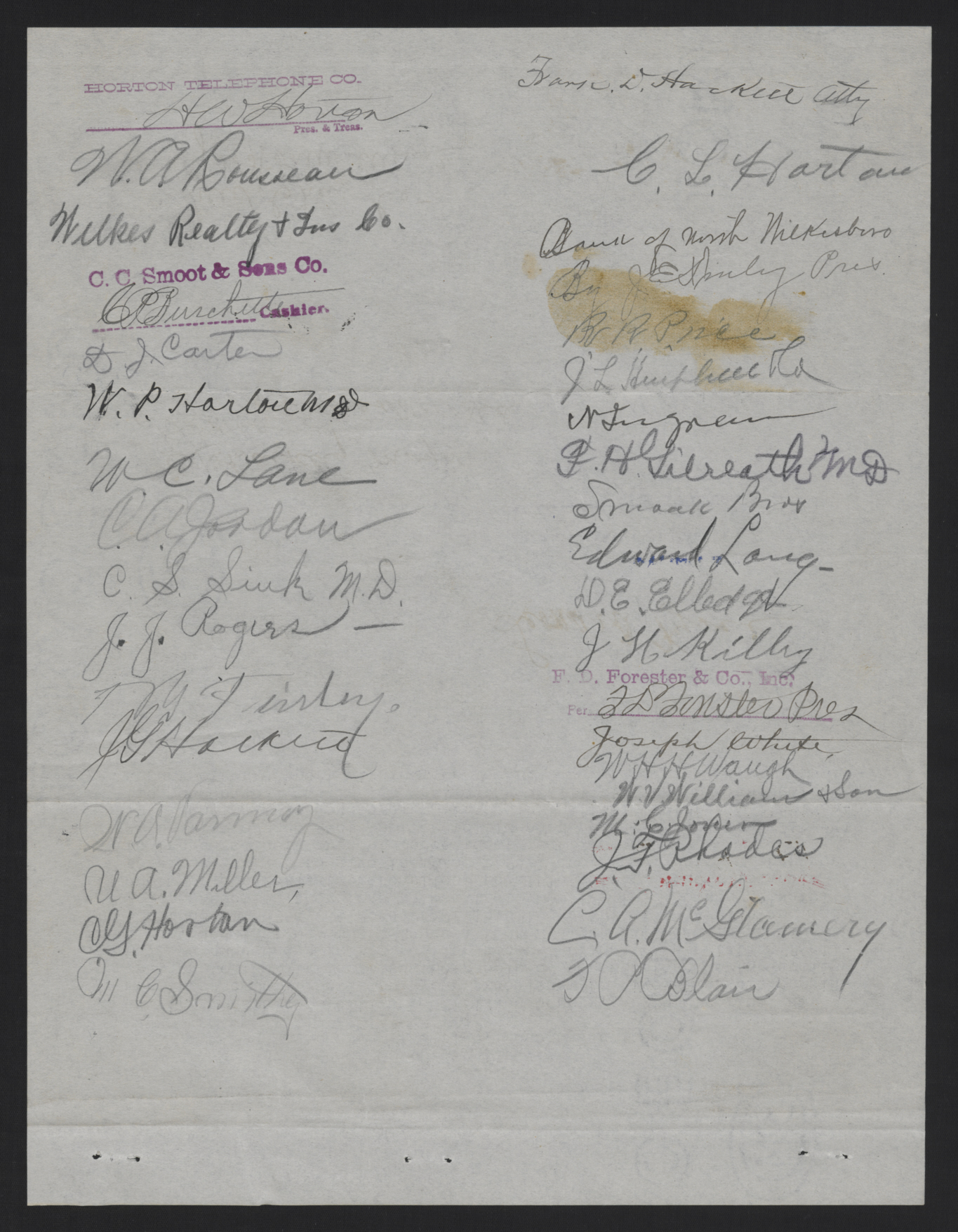 Petition from Wilkes County Business Leaders to Locke Craig, April 1914, page 2