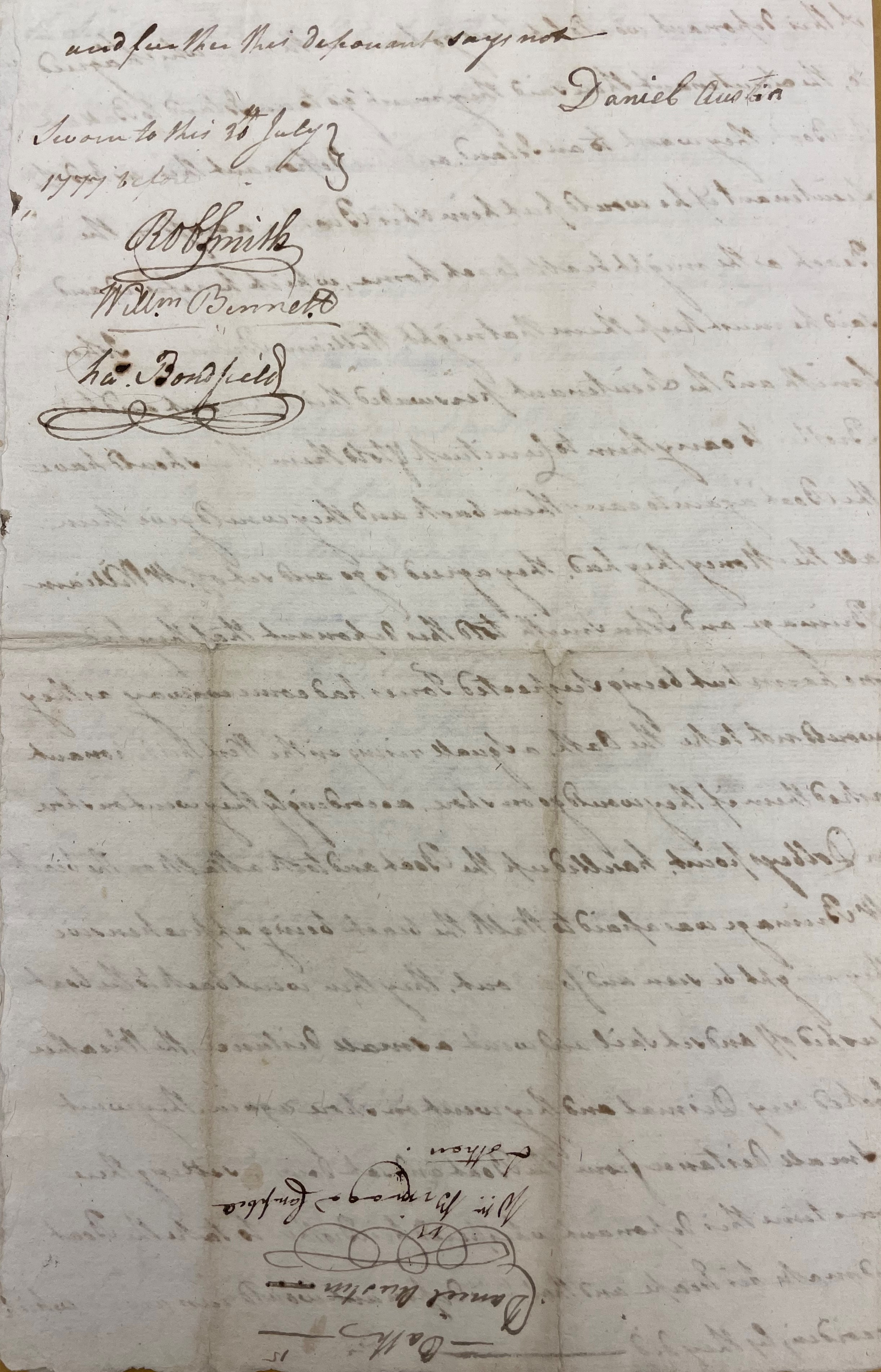 Deposition of Daniel Austin, 30 July 1777, page 4