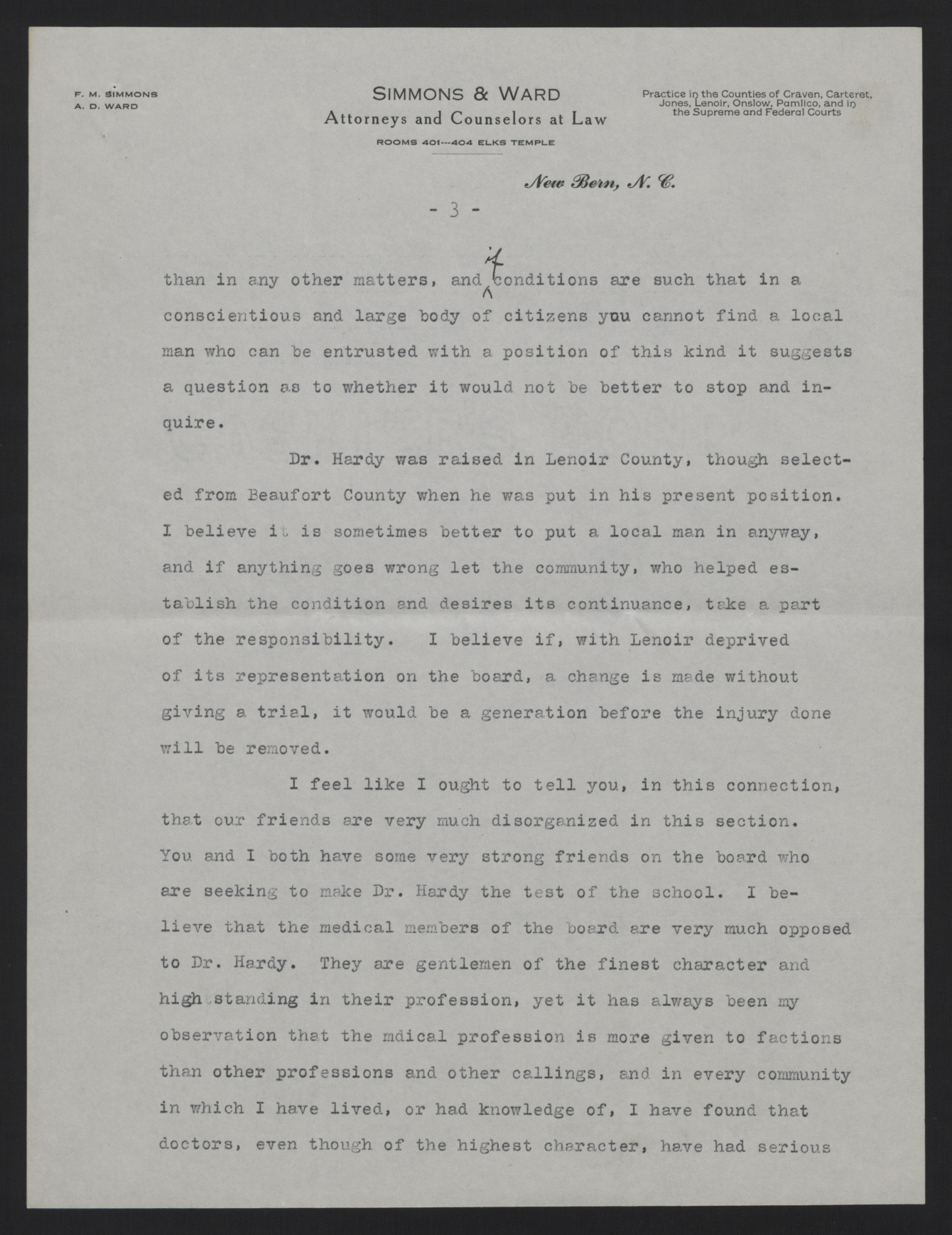 Letter from Ward to Craig, January 1914, page 3