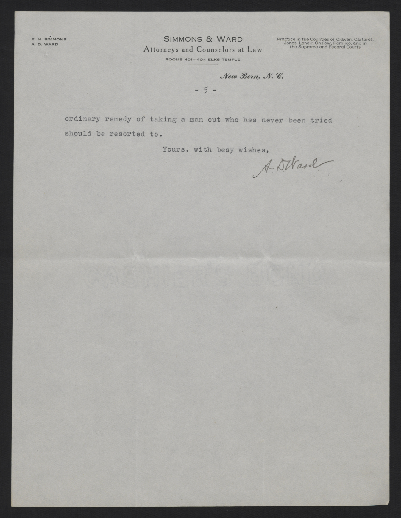 Letter from Ward to Craig, January 1914, page 5