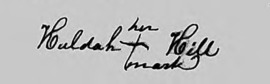 Huldah Hill's signature mark