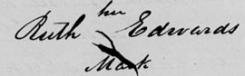Ruth Edwards' signature mark