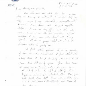 Beddingfield letter about Apollo 11