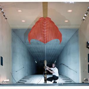 Wind tunnel testing of Rogallo wing in 1965