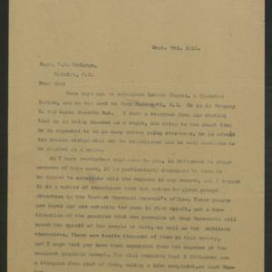 Letter from Thomas L. Johnson to Thomas B. McCargo, September 5, 1918