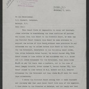 Letter from Edmund B. Norvell to Thomas W. Bickett, November 6, 1917, page 1