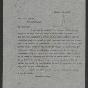Letter from Thomas W. Bickett to Alfred M. Scales, January 5, 1918