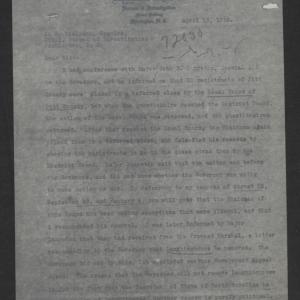 Letter from Dorsey E. Phillips to Alexander B. Bielaski, April 15, 1918, page 1