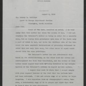 Letter from Irvin B. Tucker to Dorsey E. Phillips, August 9, 1918, page 1