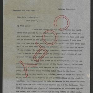 Letter from Thomas W. Bickett to Edgar W. Timberlake, October 14, 1918, page 1