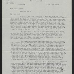 Letter from Davidson to Craig, July 7, 1913, page 1