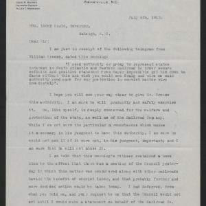 Letter from Davidson to Craig, July 8, 1913, page 1