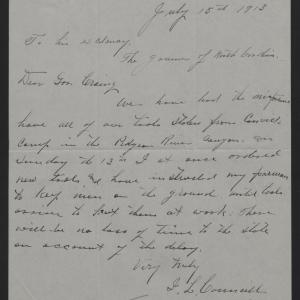 Letter from Councill to Craig, July 15, 1913