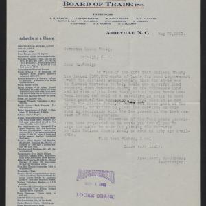 Letter from Weaver to Craig, August 26, 1913