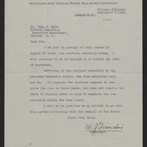 Letter from Grandin to Kerr, September 5, 1913