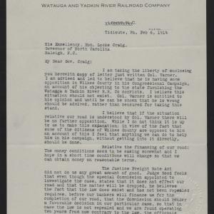 Letter from Grandin to Craig, February 6, 1914, page 1