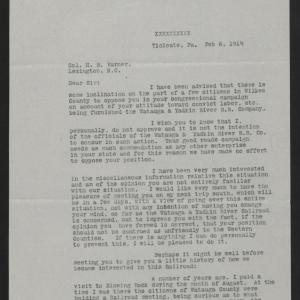 Letter from Grandin to Varner, February 6, 1914, page 1