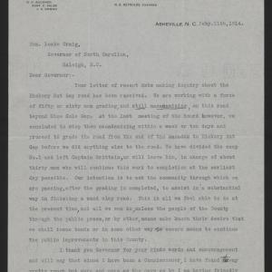 Letter from Reynolds to Craig, February 11, 1914, page 1