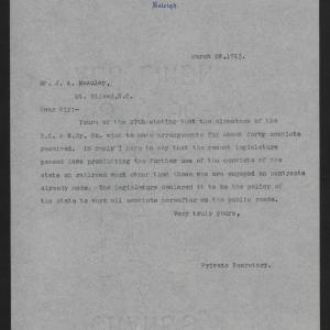 Letter from Kerr to McAulay, March 28, 1913