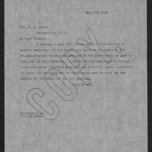 Letter from Craig to Jones, May 20, 1913