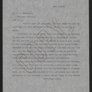 Letter from Kerr to Whitehead, June 7, 1913