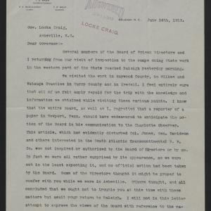Letter from Mann to Craig, June 16, 1913, page 1