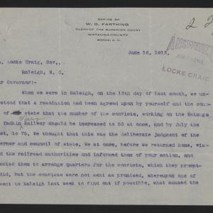 Letter from Lovill to Craig, June 16, 1913, page 1