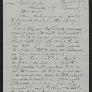 Letter from Hodges to Craig, June 18, 1913, page 1