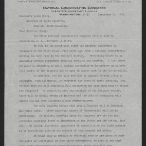 Letter from Shipp to Craig, September 16, 1913