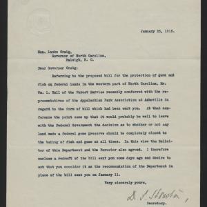 Letter from Houston to Craig, January 25, 1915