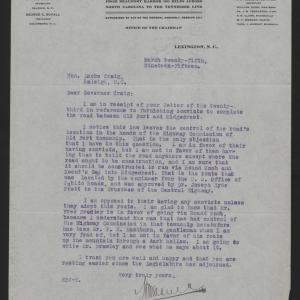 Letter from Varner to Craig, March 25, 1915