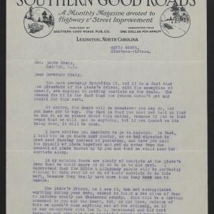 Letter from Varner to Craig, April 9, 1915, page 1