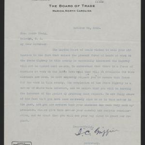 Letter from Griffin to Craig, October 23, 1915