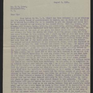 Letter from Bowie to Hanes, August 9, 1916, page 1