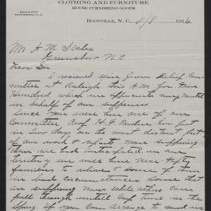 Letter from Hayes to Scales, August 8, 1916