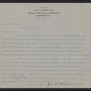 Letter from Kirkman to Craig, February 26, 1914