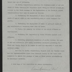 Resolution by the Buncombe County Sunday School Association, November 15-16, 1912