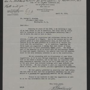 Letter from Smallwood to Winston, April 29, 1916
