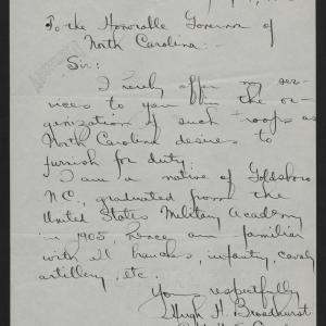 Letter from Broadhurst to Craig, July 4, 1916