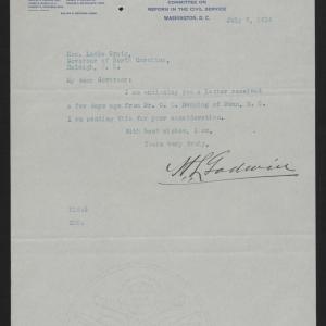 Letter from Godwin to Craig, July 7, 1916