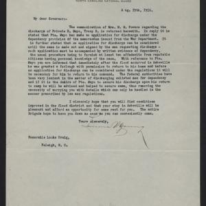 Letter from Young to Craig, August 19, 1916
