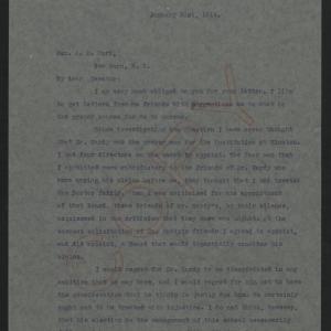Letter from Craig to Ward, January 31, 1914, page 1